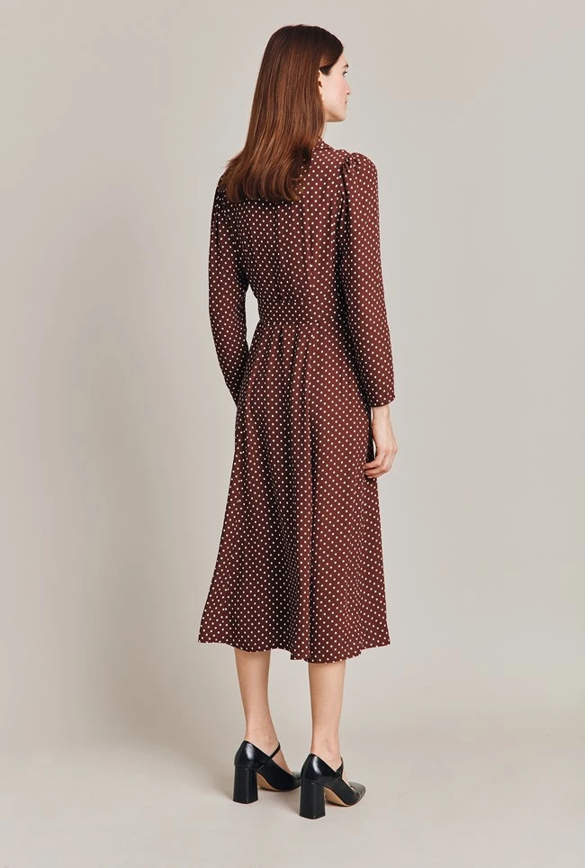 Lucinda Satin Midi Dress Russet Spot 6 Lucinda Satin Midi Dress Russet Spot - Image 4