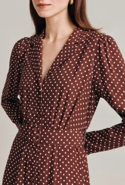 Lucinda Satin Midi Dress Russet Spot 12 Lucinda Satin Midi Dress Russet Spot -Ghost Fashion Store D07G040 Z15 28982 650px 964px