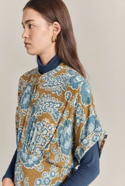 Harriet Crepe Midi Dress Blue Tapestry -Ghost Fashion Store D07G044 Z06 29159 650px 964px