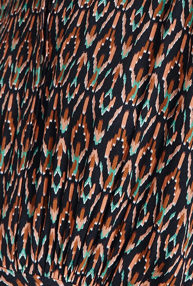 Harriet Crepe Midi Dress Black Soft Ikat 8 Harriet Crepe Midi Dress Black Soft Ikat - Image 6