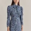 Erin Crepe Midi Dress Blue Batik Bloom 1 Erin Crepe Midi Dress Blue Batik Bloom -Ghost Fashion Store D07G045 Z04 29130 650px 964px