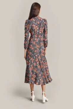 Erin Crepe Midi Dress Red Batik Bloom 13 Erin Crepe Midi Dress Red Batik Bloom -Ghost Fashion Store D07G045 Z08 29124 650px 964px