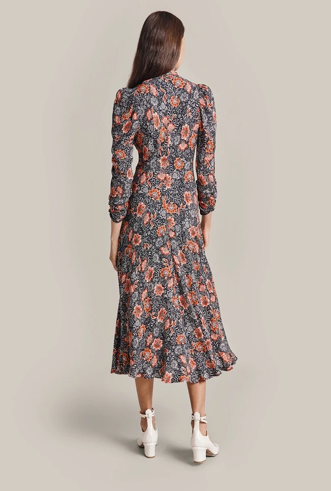 Erin Crepe Midi Dress Red Batik Bloom 8 Erin Crepe Midi Dress Red Batik Bloom - Image 6