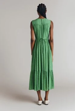 Sandy Georgette Jacquard Sleeveless Midi Dress -Ghost Fashion Store D08G015 J30 31797 650px 964px