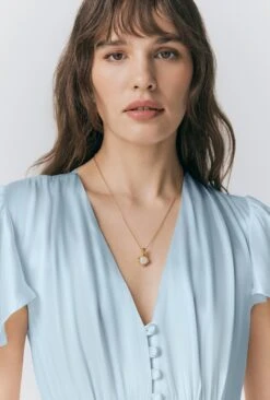 Grace Satin Button V-Neck Dress 8 Grace Satin Button V-Neck Dress -Ghost Fashion Store D08G049 K16 32894 650px 964px