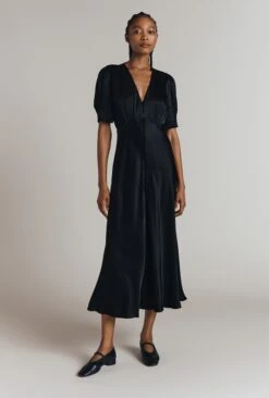 Madison Satin Midi Dress