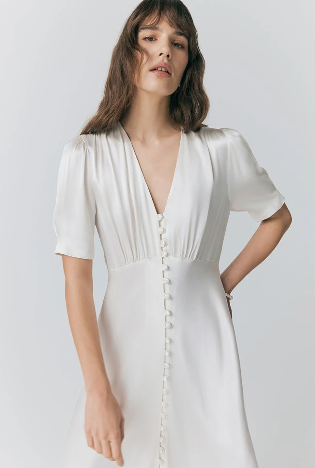 Madison Satin Button Through Dress 4 Madison Satin Button Through Dress - Image 2