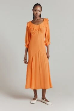 Poppy Polka Dot Godet Georgette Dress 12 Poppy Polka Dot Godet Georgette Dress -Ghost Fashion Store D08G052 Z23 31455 650px 964px