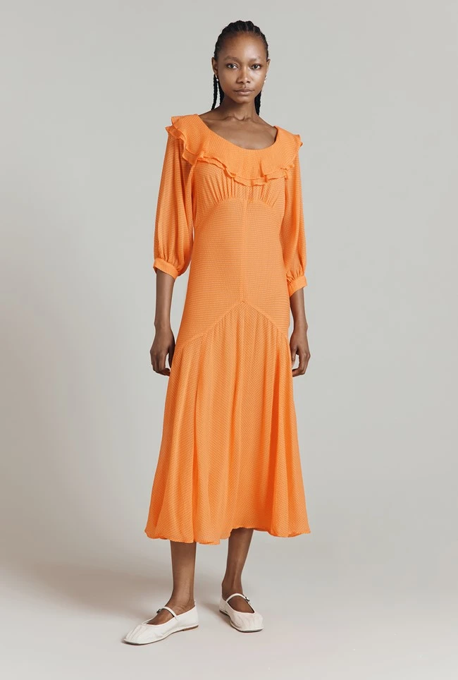 Poppy Polka Dot Godet Georgette Dress 4 Poppy Polka Dot Godet Georgette Dress - Image 2