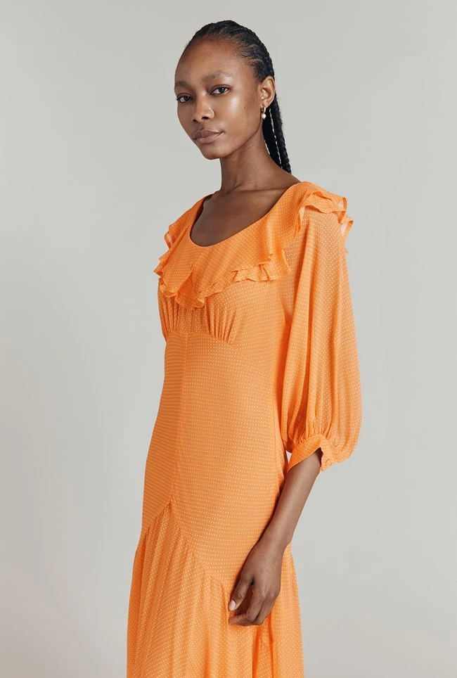 Poppy Polka Dot Godet Georgette Dress 8 Poppy Polka Dot Godet Georgette Dress - Image 6