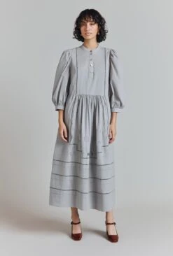 Nova Cotton Embroidered Midi Dress