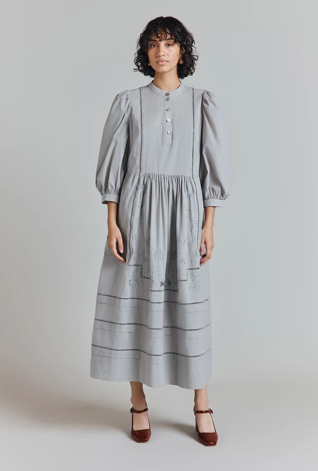 Nova Cotton Embroidered Midi Dress 3 Nova Cotton Embroidered Midi Dress