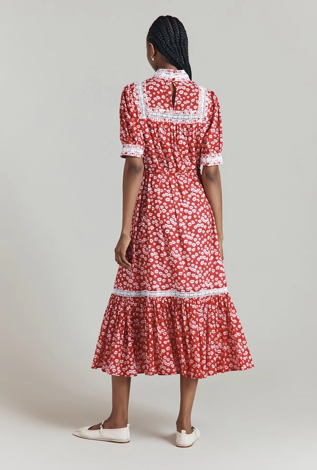 Josephine Ditsy Floral Printed Cotton Lace Trim Dress 7 Josephine Ditsy Floral Printed Cotton Lace Trim Dress - Image 5