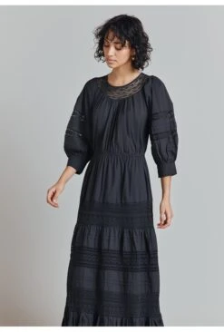 Leoni Lace Trim Cotton Midi Dress -Ghost Fashion Store D09G003 B33 31886 650px 964px