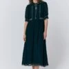 Emma Georgette Embroidered Midi Dress