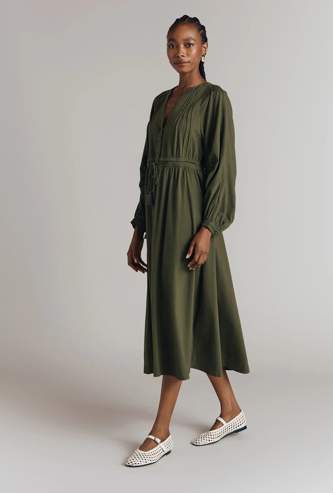 Santori Embroidery Trim Cotton Jersey Midi Dress 5 Santori Embroidery Trim Cotton Jersey Midi Dress - Image 3