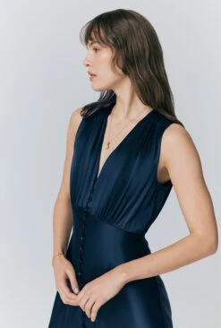 River V Neck Button Satin Maxi Dress 8 River V Neck Button Satin Maxi Dress -Ghost Fashion Store D10G001 K10 32837 650px 964px