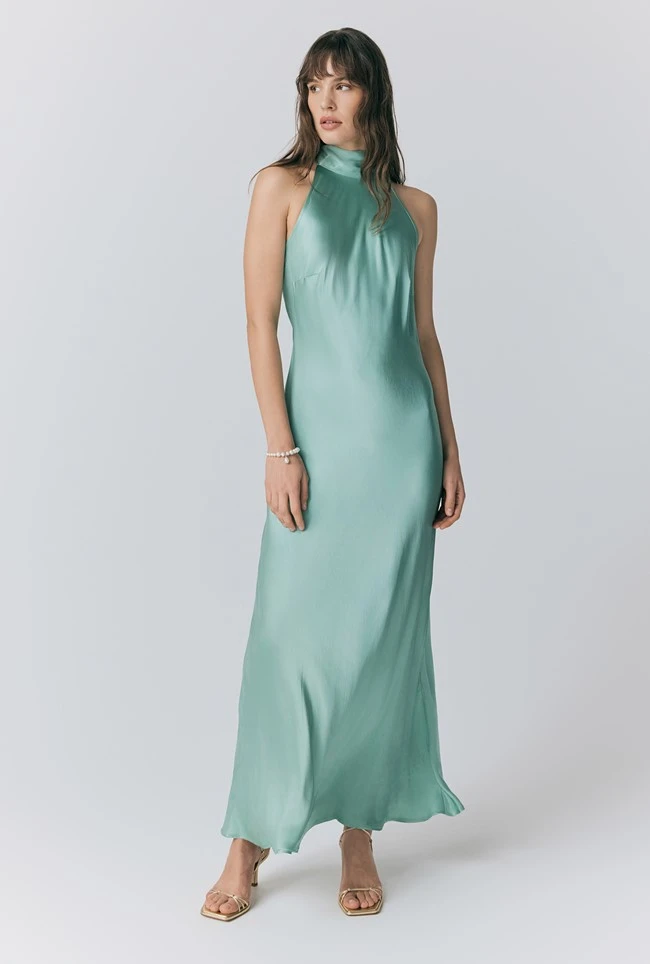 Amaia Halter Neck Satin Maxi Dress 3 Amaia Halter Neck Satin Maxi Dress