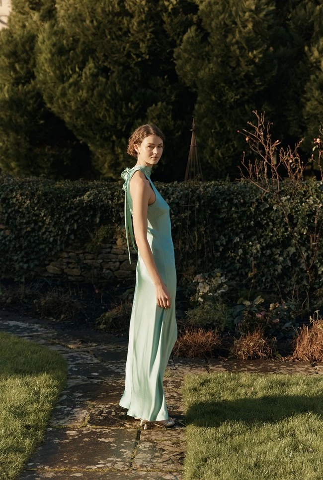 Amaia Halter Neck Satin Maxi Dress 4 Amaia Halter Neck Satin Maxi Dress - Image 2