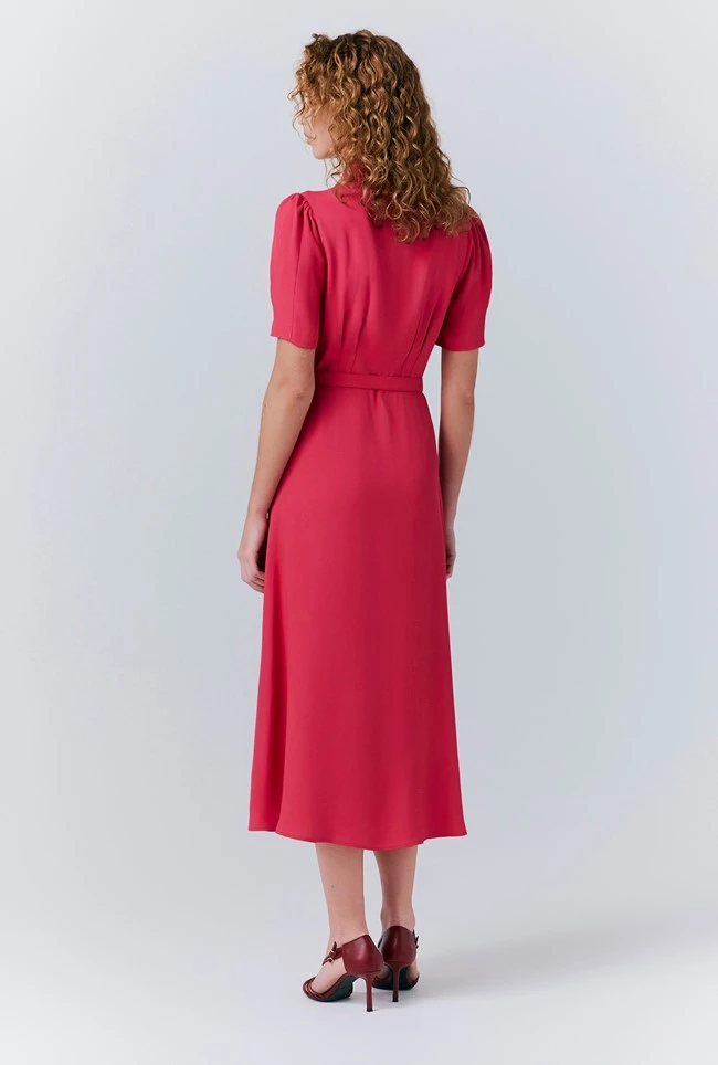 Rowan Button Crepe Midi Tea Dress 7 Rowan Button Crepe Midi Tea Dress - Image 5