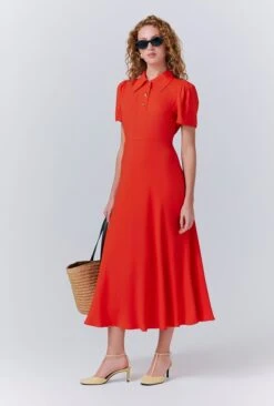 Verity Crepe Button Midi Dress -Ghost Fashion Store D10G024 G01 33468 650px 964px
