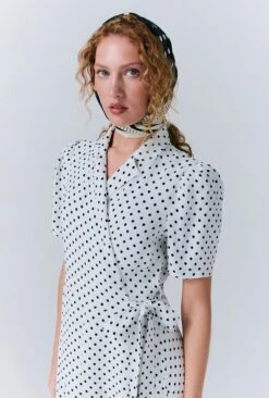 Giselle Crepe Polka Dot Wrap Dress -Ghost Fashion Store D10G030 Z08 33363 650px 964px