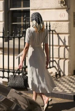 Giselle Crepe Polka Dot Wrap Dress -Ghost Fashion Store D10G030 Z08 33699 650px 964px