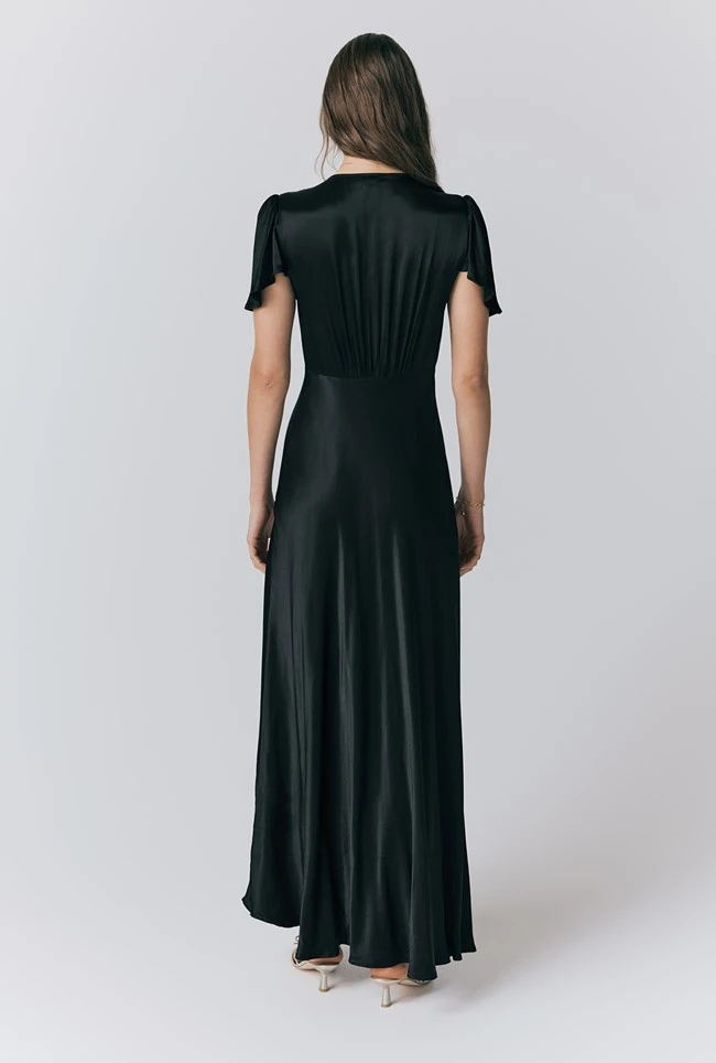 Delphine Button Satin Maxi Dress 6 Delphine Button Satin Maxi Dress - Image 4