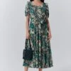 Georgia Tiered Floral Midi Dress -Ghost Fashion Store D10G038 Z78 33570 650px 964px