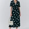 Jess Crepe Polka Dot Midi Tea Dress 2 Jess Crepe Polka Dot Midi Tea Dress -Ghost Fashion Store D10G039 Z14 33655 650px 964px
