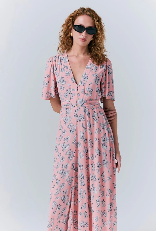 Jess Crepe Floral Midi Tea Dress 6 Jess Crepe Floral Midi Tea Dress - Image 4