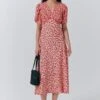 Lulu Crepe Floral Midi Tea Dress 1 Lulu Crepe Floral Midi Tea Dress -Ghost Fashion Store D10G040 Z77 33589 650px 964px