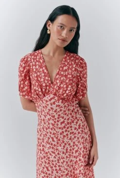 Lulu Crepe Floral Midi Tea Dress -Ghost Fashion Store D10G040 Z77 33591 650px 964px