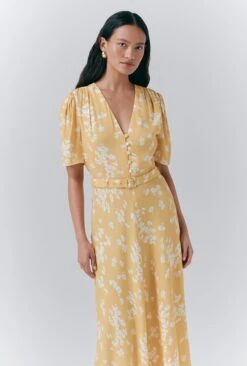 Jemima Crepe Floral Belted Midi Dress -Ghost Fashion Store D10G043 Z79 33605 650px 964px