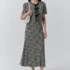 Maree Crepe Printed Tie Front Midi Dress -Ghost Fashion Store D10G044 Z94 33652 650px 964px