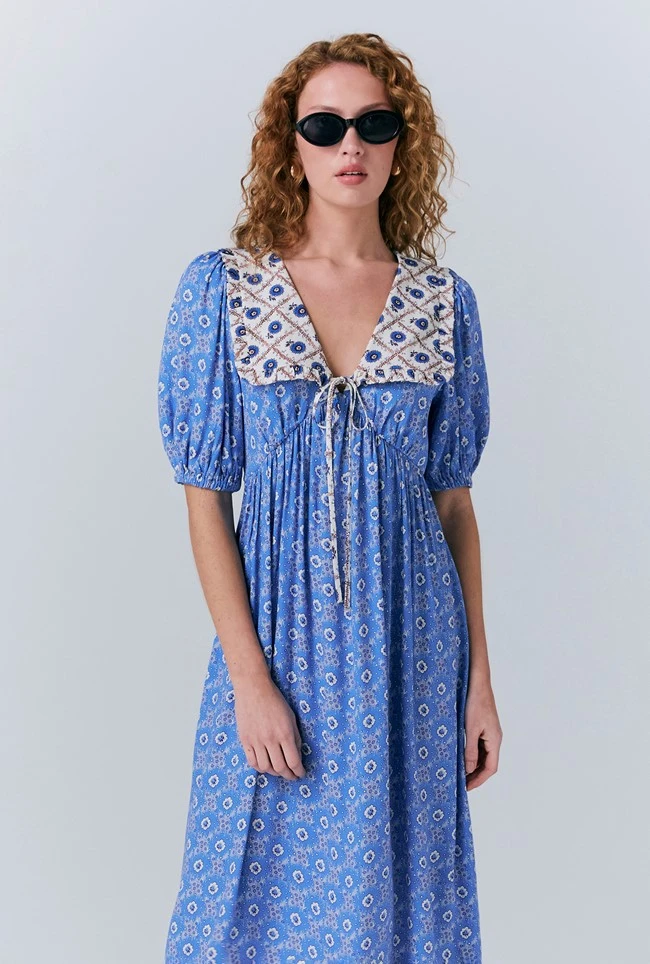 Nellie Crepe Collared Midi Smock Dress 6 Nellie Crepe Collared Midi Smock Dress - Image 4