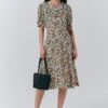 Dotty Crepe Floral Short Tea Dress 2 Dotty Crepe Floral Short Tea Dress -Ghost Fashion Store D10G049 Z84 33690 650px 964px