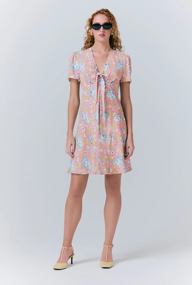Lucy Crepe Floral Short Dress 3 Lucy Crepe Floral Short Dress