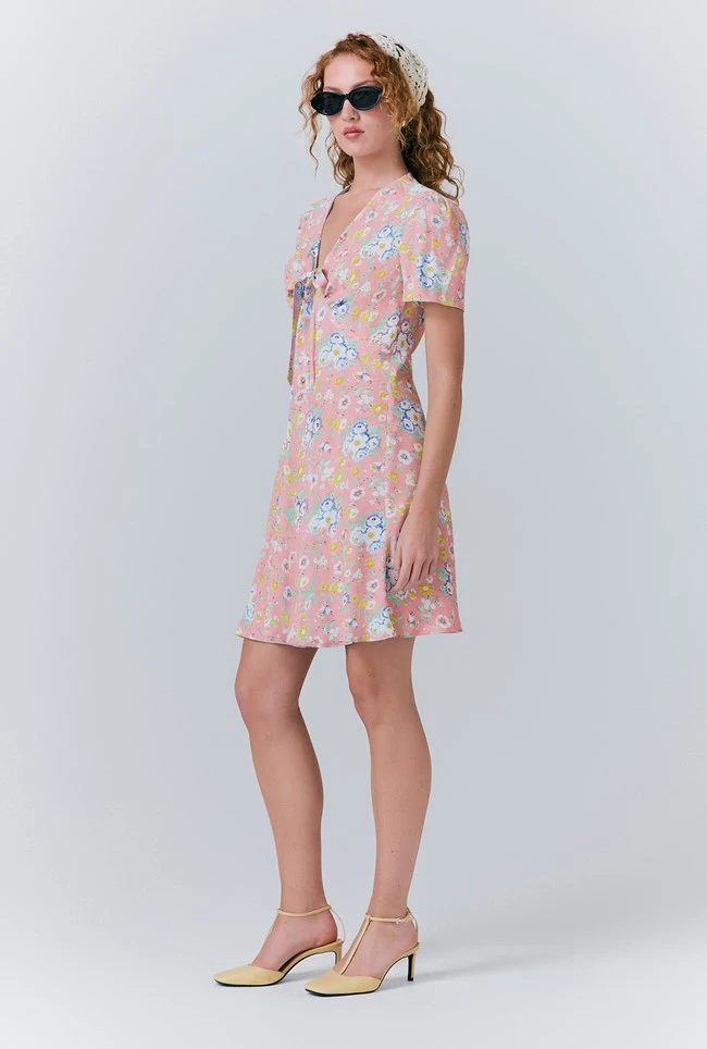 Lucy Crepe Floral Short Dress 5 Lucy Crepe Floral Short Dress - Image 3