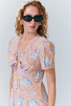 Lucy Crepe Floral Short Dress 8 Lucy Crepe Floral Short Dress -Ghost Fashion Store D10G051 Z86 33612 650px 964px