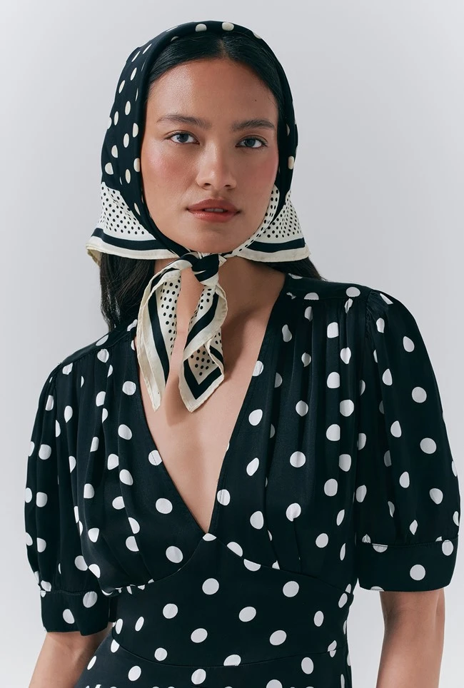 Alma Crepe Polka Dot Midi Dress 4 Alma Crepe Polka Dot Midi Dress - Image 2