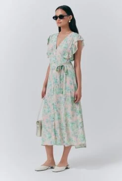 Lucia Crepe Floral Belted Midi Dress 9 Lucia Crepe Floral Belted Midi Dress -Ghost Fashion Store D10G056 Z91 33660 650px 964px