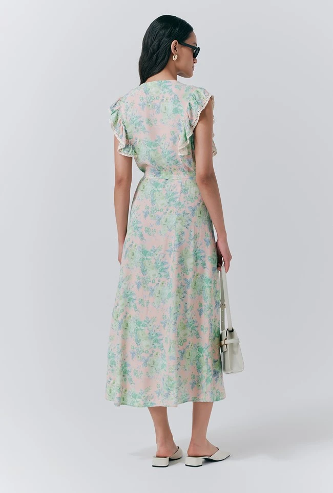 Lucia Crepe Floral Belted Midi Dress 7 Lucia Crepe Floral Belted Midi Dress - Image 5