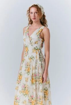 Julia Cotton Floral Midi Wrap Dress -Ghost Fashion Store D10G058 Z93 33490 650px 964px