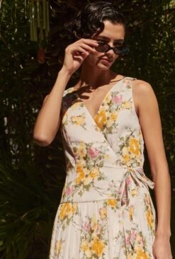 Julia Cotton Floral Midi Wrap Dress -Ghost Fashion Store D10G058 Z93 33701 650px 964px