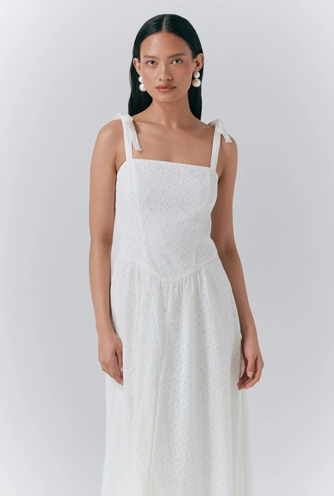Fabiola Embroidered Cotton Strappy Dress 6 Fabiola Embroidered Cotton Strappy Dress - Image 4