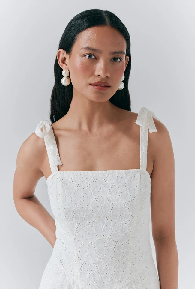 Fabiola Embroidered Cotton Strappy Dress 4 Fabiola Embroidered Cotton Strappy Dress - Image 2