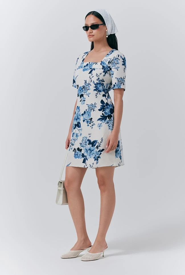 Reanna Linen Floral Short Dress 5 Reanna Linen Floral Short Dress - Image 3