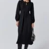 Layla Crepe Tie Neck Midi Dress -Ghost Fashion Store D11G006 A01 33826 650px 964px