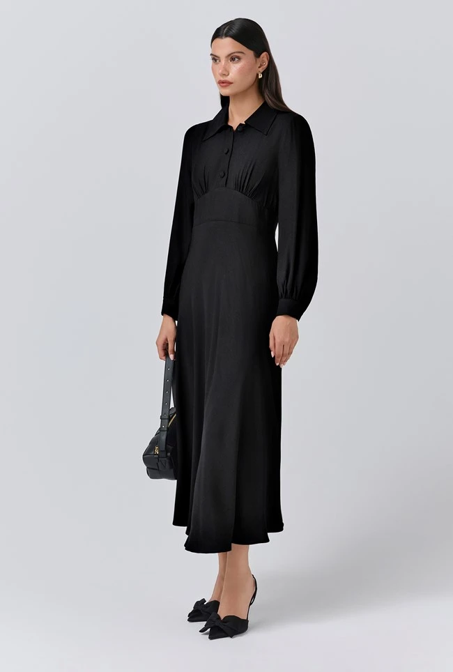 Wendy Crepe Collared Neck Midi Dress 5 Wendy Crepe Collared Neck Midi Dress - Image 3